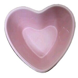 Chantal Pink Brown Heart Shaped Dish Baking Candy Nuts 93-HCF 2 Cup Ceramic VTG